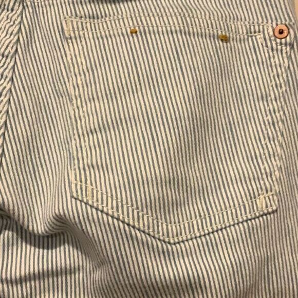 Anthro Pilcro letterpress striped Skinny Railroad blue white Jean denim 25 - Picture 10 of 16